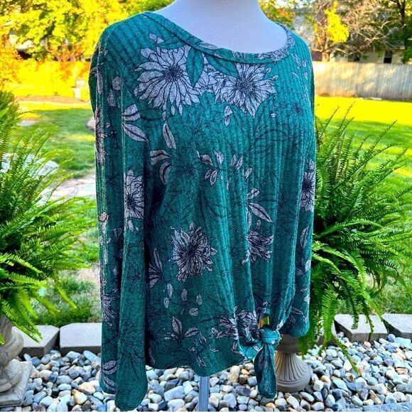 Style &  Co. Green Floral Top size XL - Picture 1 of 5